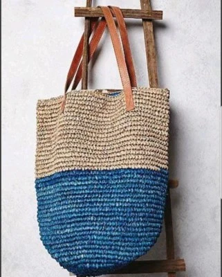 Bolso de Mano Free People Z & L Shoreline Azul Natural 2 Tonos Tejido Damas Grande Nuevo Foto 1 de 4