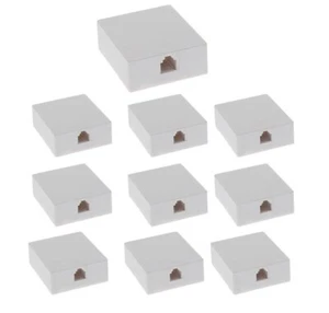 RJ11 (6P4C) Modular Single Port Aufputz Klinke Box weiß für Telefon 10er Pack - Bild 1 von 5