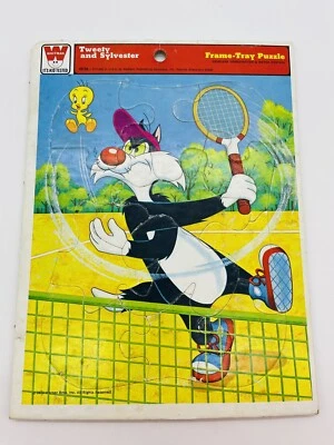 Vintage Whitman Tweetyand Sylvester Frame Tray Puzzle 1973 Warner Brothers 4515A - Image 1 of 4