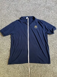 Vintage Hanes McDonalds Polo Mens L Large Blue Collared Polo Shirt - Picture 1 of 9