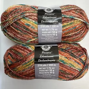 LOTE de 2 PIZZAZZ en NARANJA MULTI por LOOPS &THREADS 218 yardas 1,76 oz lana superlavada - Imagen 1 de 4