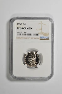 1956 5C Proof Jefferson Nickel NGC PF 68 Cameo - Picture 1 of 2