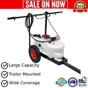 100L ATV Weed Sprayer Boom Trailer Chemical Spray Tank Pump Tow Behind Cart Farm - Picture 1 of 9
