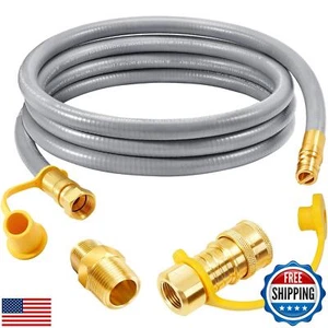 GasSaf 8FT 3/8" ID Tubo Gas Naturale, Tubo Grill Gas Naturale con Connessione Rapida - Foto 1 di 5