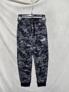 PUMA Sweatpants Boys small camo Outdoor Fleece Elastic Full Length Pants gray - Picture 1 of 9