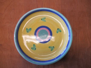 Plato de cena Caleca Italia MELISSO 11" bandas azules amarillas rosa 1 ea 3 disponibles - Imagen 1 de 5