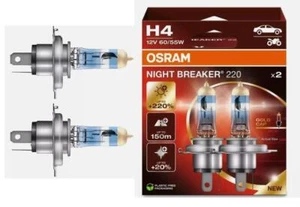 2x OSRAM Xenon 220% Brighter Dipped Headlamp H4 Bulbs for NISSAN NOTE - Picture 1 of 6