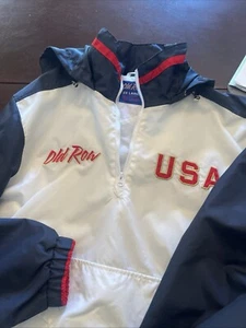 Vintage Old Row Hooded Windbreaker 3XL Red White and Blue - Picture 1 of 16