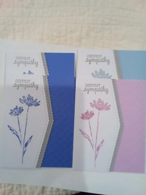 4 handmade sympathy cards with envelopes - Image 1 of 4