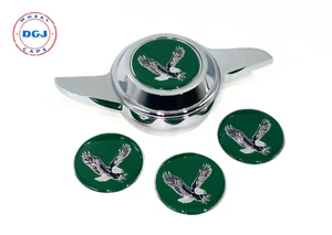 Green on Chrome Plastic Eagle Lowrider Wire Wheel Chips Emblems Size 2.25 - Bild 1 von 2