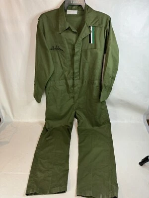 Macacão militar vintage Unitog verde oliva grande regular feito nos EUA - Imagem 1 de 4