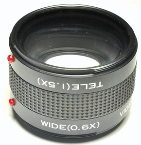★TWO IN ONE VIDEO LENS 0,6 x - 1,5 x TELE/WIDE  MADE IN JAPAN★ - Foto 1 di 5