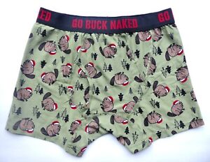 DULUTH Trading Beaver SANTA Go Buck Naked Mens Boxer Briefs Underwear Med Xmas