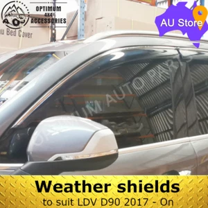 Chrome Edge Black Tinted Weather shields Window Visors to suit LDV D90 2017-ON - Picture 1 of 7
