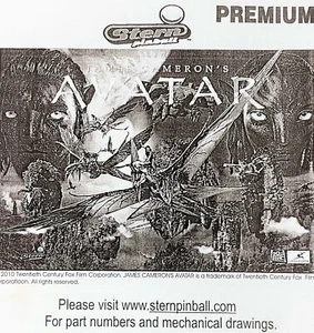 Stern Avatar Premium Pinball Machine Game Manual Schematics ORIGINAL - Picture 1 of 3