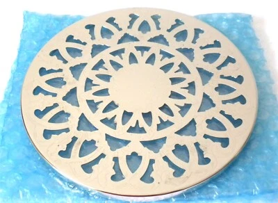  VINTAGE LEONARD SILVER PLATE GLASS BACKED MADE IN ITALY 6" TRIVET NO. 876 GOOD! - Image 1 of 2