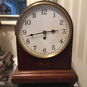 large french inlaid clock converted to quartz battery non chime movement - Picture 1 of 5