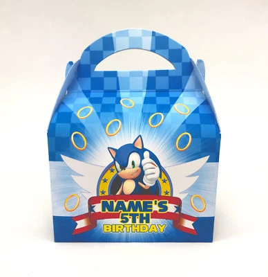 Sonic the Hedgehog Personalised Children Party Boxes Gift Favour