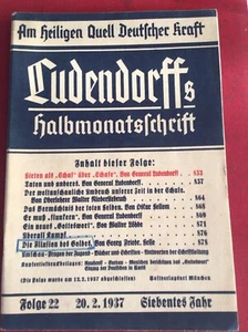 LUDENDORFFs HALBMONATSSCHRIFT FOLGE 22  20.02.1937 - Bild 1 von 3