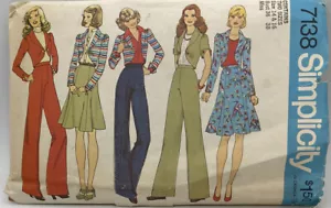 Chaqueta/Falda/Pantalones de Colección 1975 Simplicity Pattern 7138 Talla (14-16) Falda SIN CORTAR - Imagen 1 de 2