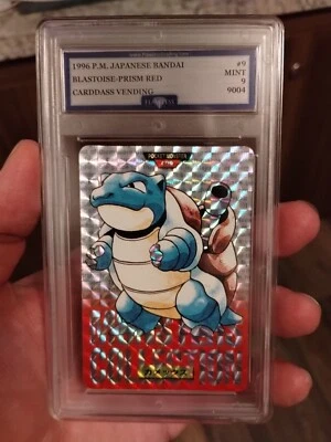 PSA 9 Blastoise No.009 1996 Bandai Carddass RED Prism Japanese Pokemon Card - Image 1 of 4