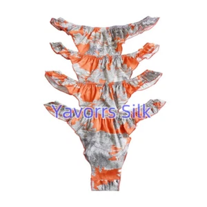 Yavorrs 4 pezzi mutandine donna seta raso perizoma volant intimo fiore taglia:S - Foto 1 di 3