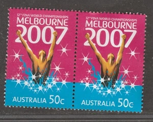 2007 AUSTRALIA 50c FINA World Championships Lightly used. PAIR - Picture 1 of 1