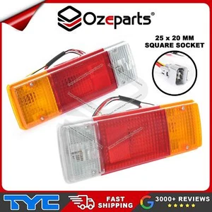 Pair LH+RH Tail Light Lamp (30cm Square) For Toyota Hilux / Landcruiser 1988-On - Picture 1 of 5