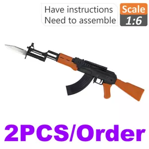 Conjunto de modelo a escala 1:6 pistola rifle de francotirador 4D negro AK47 para figura de 12" juguete B - Imagen 1 de 52