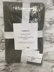 CRATE & BARREL Lino EURO Sham 26 x 26", Verde Oscuro, 1 Pieza - Imagen 1 de 2
