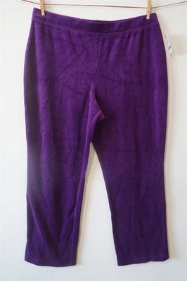 Pantalones de terciopelo Studio Works cintura elástica ciruela cuarzo mujer pequeño XL Foto 1 de 3