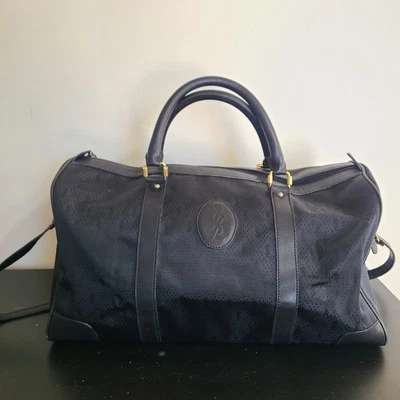 Yves Saint Laurent YSL Travel Bag Black Canvas Leather Duffle Shoulder Bag - Image 1 of 4