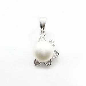 Colgante de plata 925 AURORA GEMS® 19,5x11,5 mm con perla de agua dulce - Imagen 1 de 1