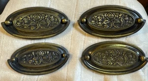 4- Vintage Hepplewhite Schubladengriffe 3 große 1 mittelgroße - Bild 1 von 8