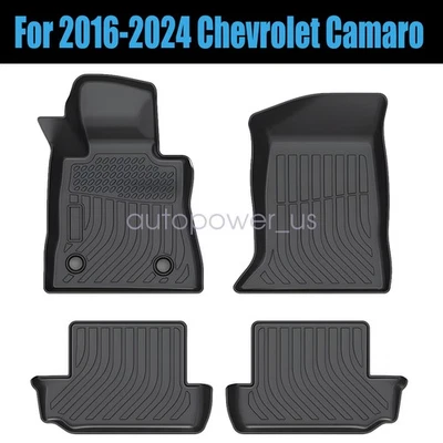 Juego de alfombrillas delanteras y traseras TPE de 2 puertas para Chevrolet Camaro 2016-2024 nuevas Foto 1 de 4