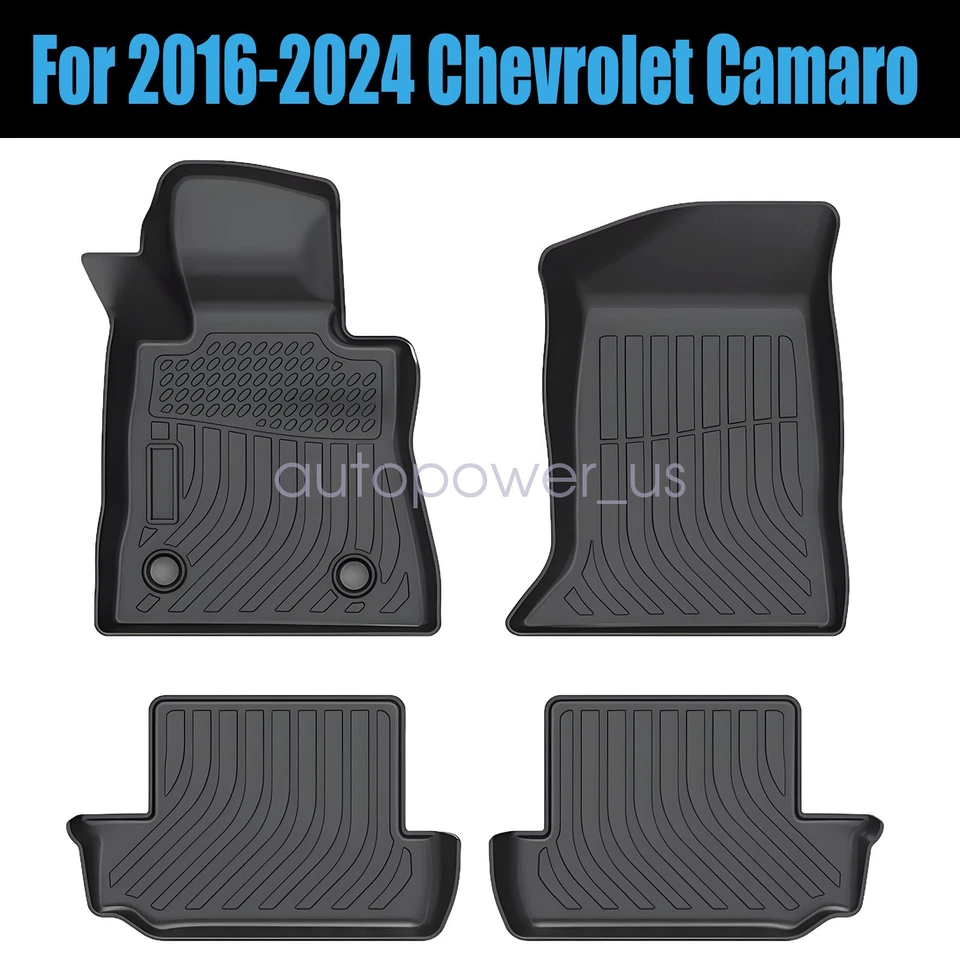 Juego de alfombrillas delanteras y traseras TPE de 2 puertas para Chevrolet Camaro 2016-2024 nuevas Foto 1 de 4