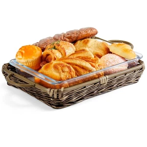 Wicker Casserole Basket 3-Quart Woven Basket Carrier Decorative Container Ser... - Bild 1 von 6