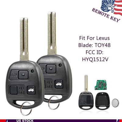 2 Para Lexus ES300 GS300 GS400 GS430 IS300 LS400 Mando a distancia Llavero HYQ1512V 4C Chip Foto 1 de 4