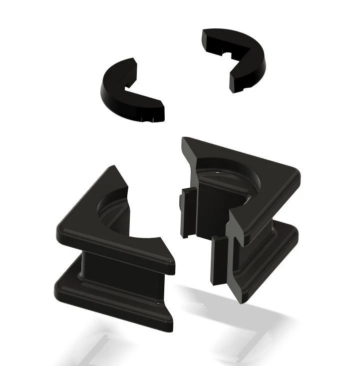 T.E.C. Zapato balaustre de recambio partido ángulo decoración escalera, negro - Paquete de 6 Foto 1 de 1