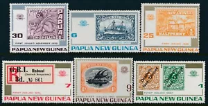1973 PAPUA NEW GUINEA 75th ANNIVERSARY OF STAMPS SET OF 6 FINE MINT MNH - Picture 1 of 3