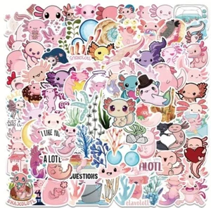 100pcs Axolotl Cute Animals Vinyl Decal Stickers Laptop Waterproof Car Luggage - Picture 1 of 6