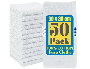 Face Towels Flannels Wash Cloths Super Soft 100% Cotton Face Cloths 30x30cm - Picture 1 of 10