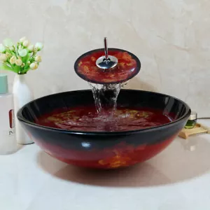 Set scarico cromato ciotola vetro temperato lavabo tondo bagno verde ovale - Foto 1 di 8