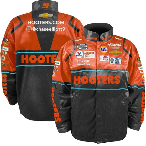 Chase Elliott 2023 Hooters Uniform Pit Jacket Orange/Black Cover
