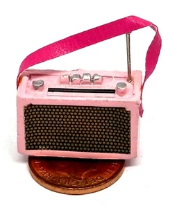 Dolls House Pink Metal Portable Radio Non Working Tumdee 1:12 Scale Miniature - Picture 1 of 1
