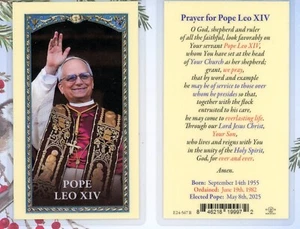 Papa León XIV - Oración por el Papa - Tarjeta Santa Laminada 567B - Imagen 1 de 3