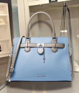 Michael Kors Hamilton Damen Medium Leder Crossbody Umhängetasche Tasche Light Sky Multi - Bild 1 von 37