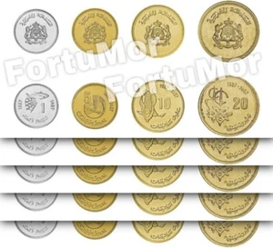 Morocco, UNC, Coin 5 (x) 4 Pcs SET,  1 5 10 20 Santimat 1987 (20 Coins) - Picture 1 of 4