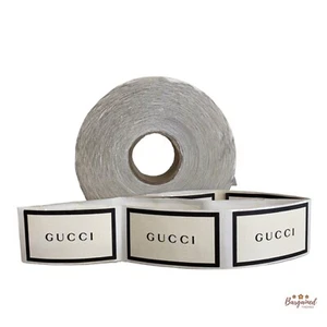 10 pegatinas auténticas GUCCI etiqueta en blanco y negro - Imagen 1 de 7