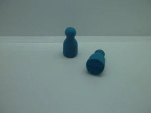 10 Halmakegel aus Holz Farbe blau für Brettspiele Kegel Pöppel Spielfiguren Neu - Bild 1 von 1
